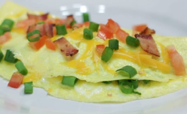 Onion & Pepper Omelette Sandwich.
