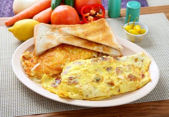 Ham Omelette Breakfast.