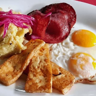 Mangú with Fried Dominican Cheese & Salami Breakfast